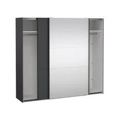 Hioshop Como schuifdeurkast 2 deuren 245x220cm mat grijs Hot