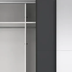 Hioshop Como schuifdeurkast 2 deuren 245x220cm mat grijs Hot