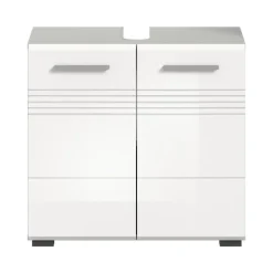 Merkloos Hioshop Copa wastafel 2 deuren wit hoogglans- lichtgrijs Clearance