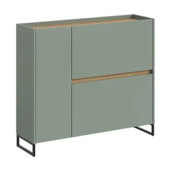 Merkloos Hioshop Drive schoenenkast 1 deur- 2 vouwdeuren salvie decor Discount