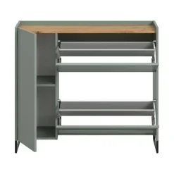 Merkloos Hioshop Drive schoenenkast 1 deur- 2 vouwdeuren salvie decor Discount