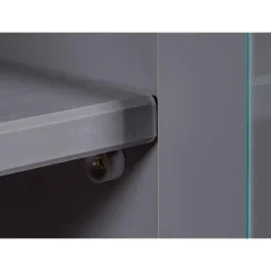 Hioshop Forenzo vitrinekast 4 deuren- 2 lades grijs- natuur Outlet