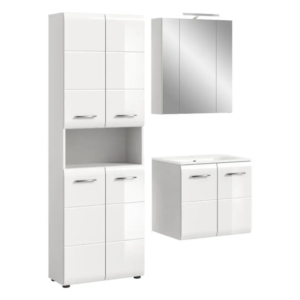 Merkloos Hioshop Ice badkamer I77 inclusief verlichting wit hoogglans- wit