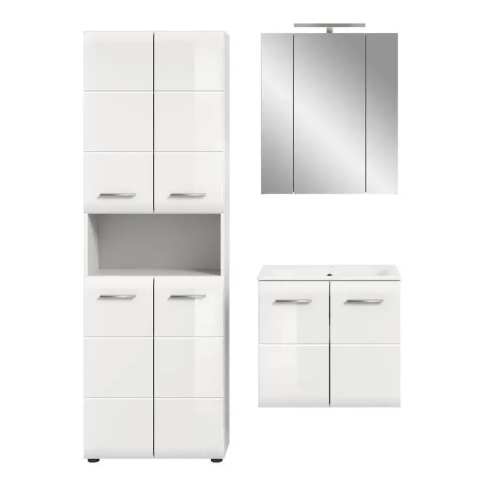 Merkloos Hioshop Ice badkamer I77 inclusief verlichting wit hoogglans- wit