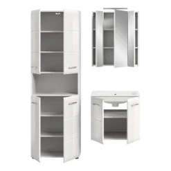 Merkloos Hioshop Ice badkamer I77 inclusief verlichting wit hoogglans- wit