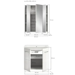 Merkloos Hioshop Ice badkamer I63 wit hoogglans- wit New