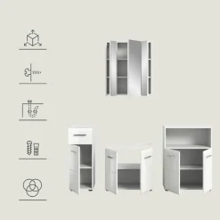 Merkloos Hioshop Ice badkamer I65 wit hoogglans- wit New