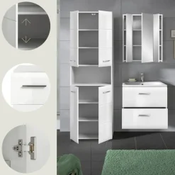 Merkloos Hioshop Ice badkamer I55 wit hoogglans- wit