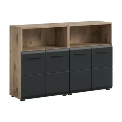 Merkloos Hioshop Ice badkamer I13 zwart mat- eiken decor New