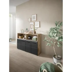 Merkloos Hioshop Ice badkamer I13 zwart mat- eiken decor New