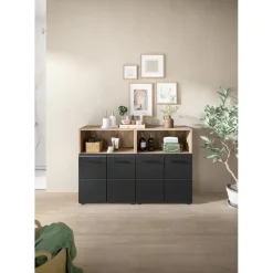 Merkloos Hioshop Ice badkamer I13 zwart mat- eiken decor New