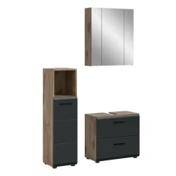 Merkloos Hioshop Ice badkamer I23 zwart mat- eiken decor Hot