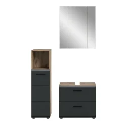 Merkloos Hioshop Ice badkamer I23 zwart mat- eiken decor Hot