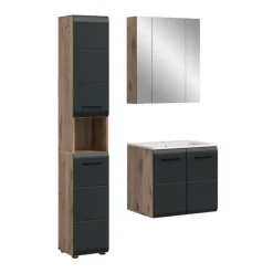 Merkloos Hioshop Ice badkamer I5 zwart mat- eiken decor New