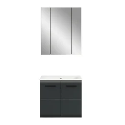 Merkloos Hioshop Ice badkamer I3 zwart mat- eiken decor Best