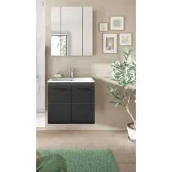 Merkloos Hioshop Ice badkamer I3 zwart mat- eiken decor Best