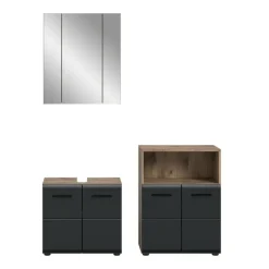 Merkloos Hioshop Ice badkamer I12 zwart mat- eiken decor Sale