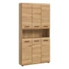 Merkloos Hioshop Ice badkamerkast 6 deuren- 1 plank eiken decor Discount
