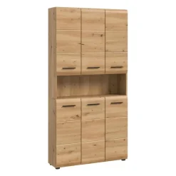 Merkloos Hioshop Ice badkamerkast 6 deuren- 1 plank eiken decor Discount