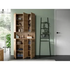 Merkloos Hioshop Ice badkamerkast 6 deuren- 1 plank eiken decor Discount