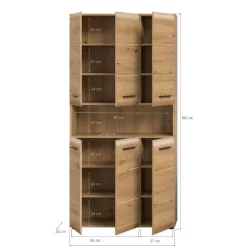 Merkloos Hioshop Ice badkamerkast 6 deuren- 1 plank eiken decor Discount