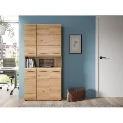 Merkloos Hioshop Ice badkamerkast 6 deuren- 1 plank eiken decor Discount