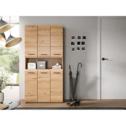 Merkloos Hioshop Ice badkamerkast 6 deuren- 1 plank eiken decor Discount