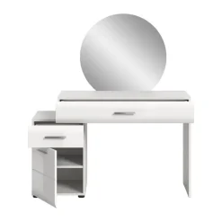 Merkloos Hioshop Ice kaptafel inclusief spiegel 1 deur- 2 lades wit hoogglans- wit Clearance