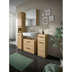 Merkloos Hioshop Ice kolomkast 2 deuren- 1 plank eiken decor