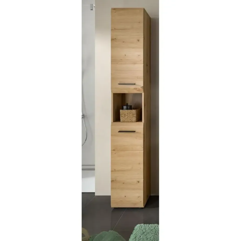 Merkloos Hioshop Ice kolomkast 2 deuren- 1 plank eiken decor