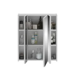 Merkloos Hioshop Ice spiegelkast inclusief verlichting 3 spiegeldeuren wit hoogglans- Clearance