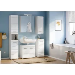 Merkloos Hioshop Ice spiegelkast inclusief verlichting 3 spiegeldeuren wit hoogglans- Clearance