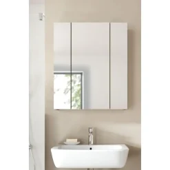 Merkloos Hioshop Ice spiegelkast zwart mat- eiken decor Sale