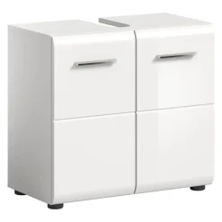 Merkloos Hioshop Ice wastafel 2 deuren wit hoogglans- wit Discount