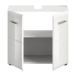 Merkloos Hioshop Ice wastafel 2 deuren wit hoogglans- wit Discount