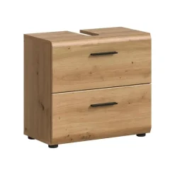 Merkloos Hioshop Ice wastafel 2 lades eiken decor Clearance