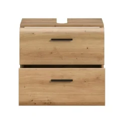 Merkloos Hioshop Ice wastafel 2 lades eiken decor Clearance