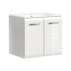 Merkloos Hioshop Ice wastafel inclusief was 2 deuren wit hoogglans- wit