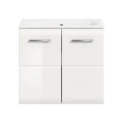 Merkloos Hioshop Ice wastafel inclusief was 2 deuren wit hoogglans- wit