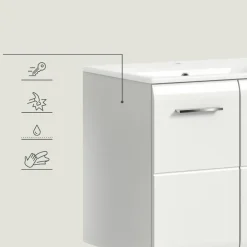 Merkloos Hioshop Ice wastafel inclusief was 2 deuren wit hoogglans- wit