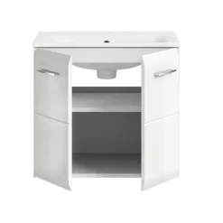 Merkloos Hioshop Ice wastafel inclusief was 2 deuren wit hoogglans- wit