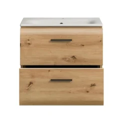 Merkloos Hioshop Ice wastafel inclusief was 2 lades eiken decor Best