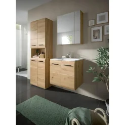 Merkloos Hioshop Ice wastafel inclusief was 2 deuren eiken decor New