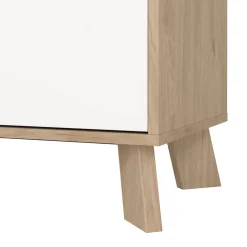 Hioshop Ikast vitrinekast 2 deuren- 3 planken eiken decor- wit Sale