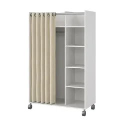 Hioshop Kit kledingkast 160x100x49cm- Open- garderobesysteem wit- beige Best