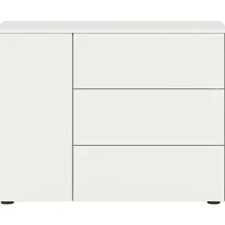 Hioshop Loft dressoir 3 laden 1 deur wit New