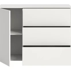 Hioshop Loft dressoir 3 laden 1 deur wit New