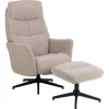 Hioshop London fauteuil recliner met voetenbank bouclé beige Online
