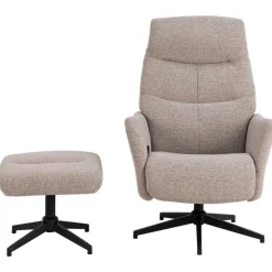 Hioshop London fauteuil recliner met voetenbank bouclé beige Online
