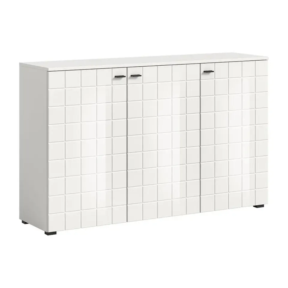 Hioshop Monte dressoir 3 deuren wit hoogglans